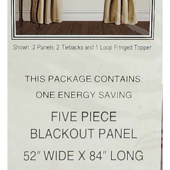 VTG Burlington Energy Saving Blackout Drapery Panels 5 Piece Burgundy 52"x84" - Picture 3 of 11